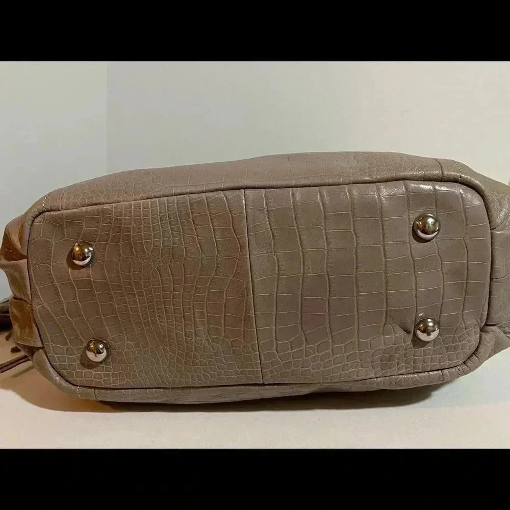 G.I.L.I. Grey leather satchel handbag - Picture 4 of 13